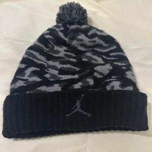 Jordan Black and Gray Camo Beanie